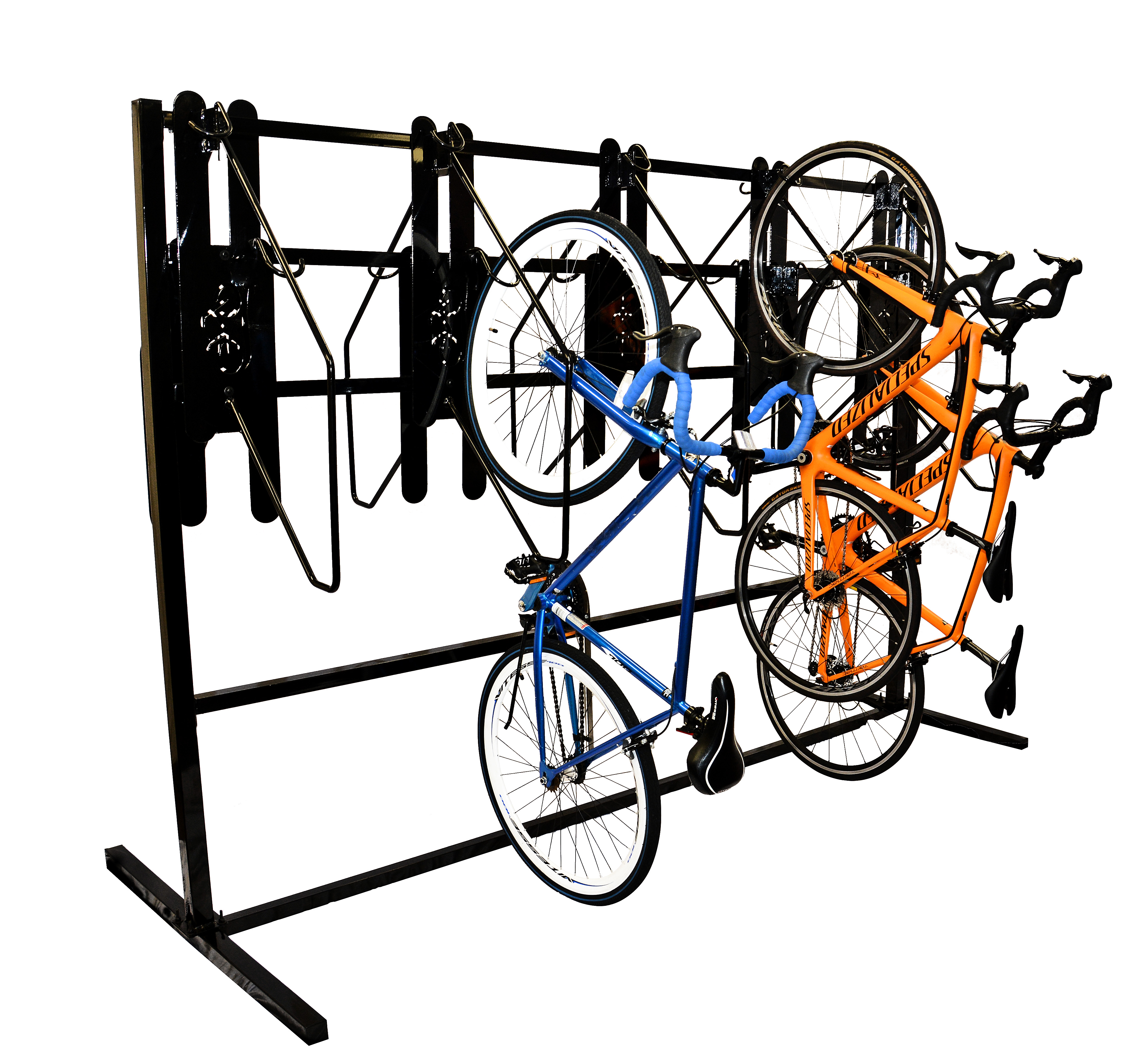 Double vertical best sale bike rack